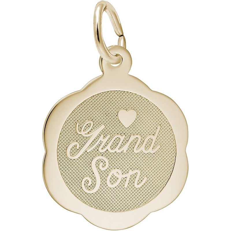 10k Yellow Gold Grandson Charm, Charms for Bracelets and Necklaces